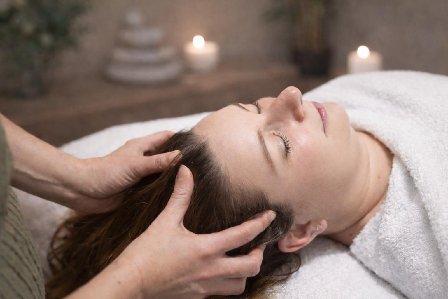 Massage crânien détente zen cheveux
